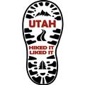Utah Hiked It Liked It Boot Print Red