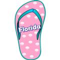 Florida Pink Flip Flop with Shell Print