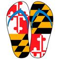 Maryland Flag in Flip Flops Shape