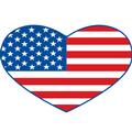US Flag Heart Shape