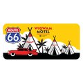 Wigwam Motel Yellow Sky Red Car