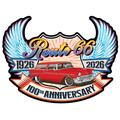 Route 66 Shield Red Car Wings Centennial