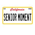 Senior Moment CA License Plate