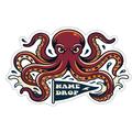 Red Octopus with Flag