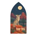 Desert Flat Illustration Coyote Howling 