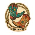 Desert Vintage Cowboy Boots And Lasso