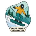 Stained Glass Downhill Snowboarder
